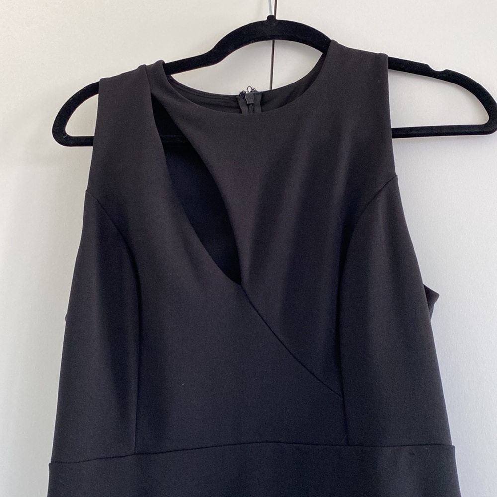 Express | Size Medium Black Knee Length Cocktail Dress with Front Slit Cocktail